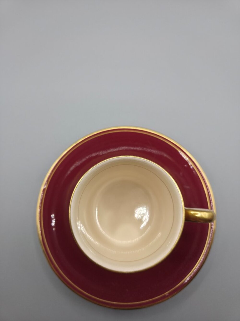 Vintage Demitasse Set 5 Red Gold Cups & Saucer Fondeville Ambassador England - Picture 10 of 10